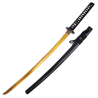 40" Handmade Battle Ready Gold Damascus Etched - Katana Sword