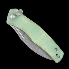 SENCUT Watauga D2 Stonewashed Button Lock Flipper - G10 Handle