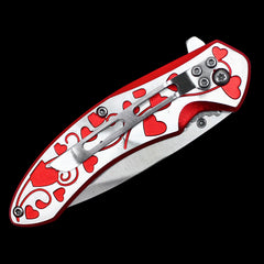 Floral Hearts Spring Assisted Pocket Knife Set 4 Pack