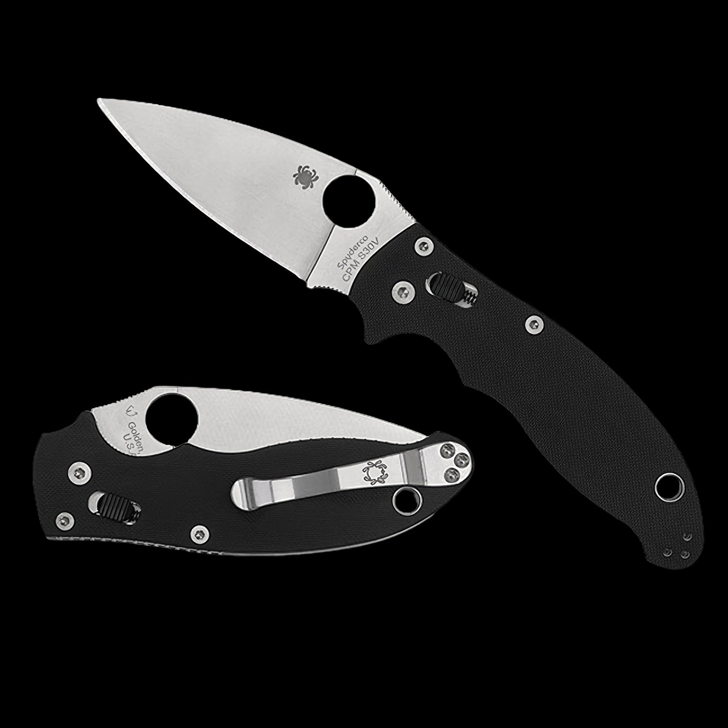 Spyderco Manix 2 Ball Bearing Lock S30V Folder Black G10 Handle