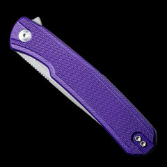 SENCUT Scitus D2 Stonewashed Flipper - Purple G10 Handle