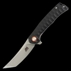 Mack Schmidt Modern Tanto Ball Bearing Pocket Knife Stonewashed Black G10