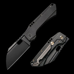 WE Knife Roxi 3 Front Flipper S35VN Pocket Cleaver - Black Titanium Handle