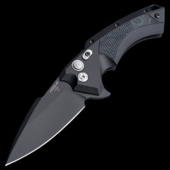 Hogue X5 Flipper CPM 154 Black Cerakote Pocket Knife Black Aluminum Handle