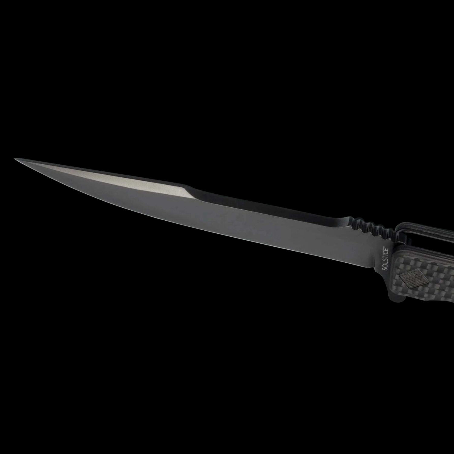 Ocaso Knives Solstice Black Harpoon S35VN - Carbon Fiber Handle