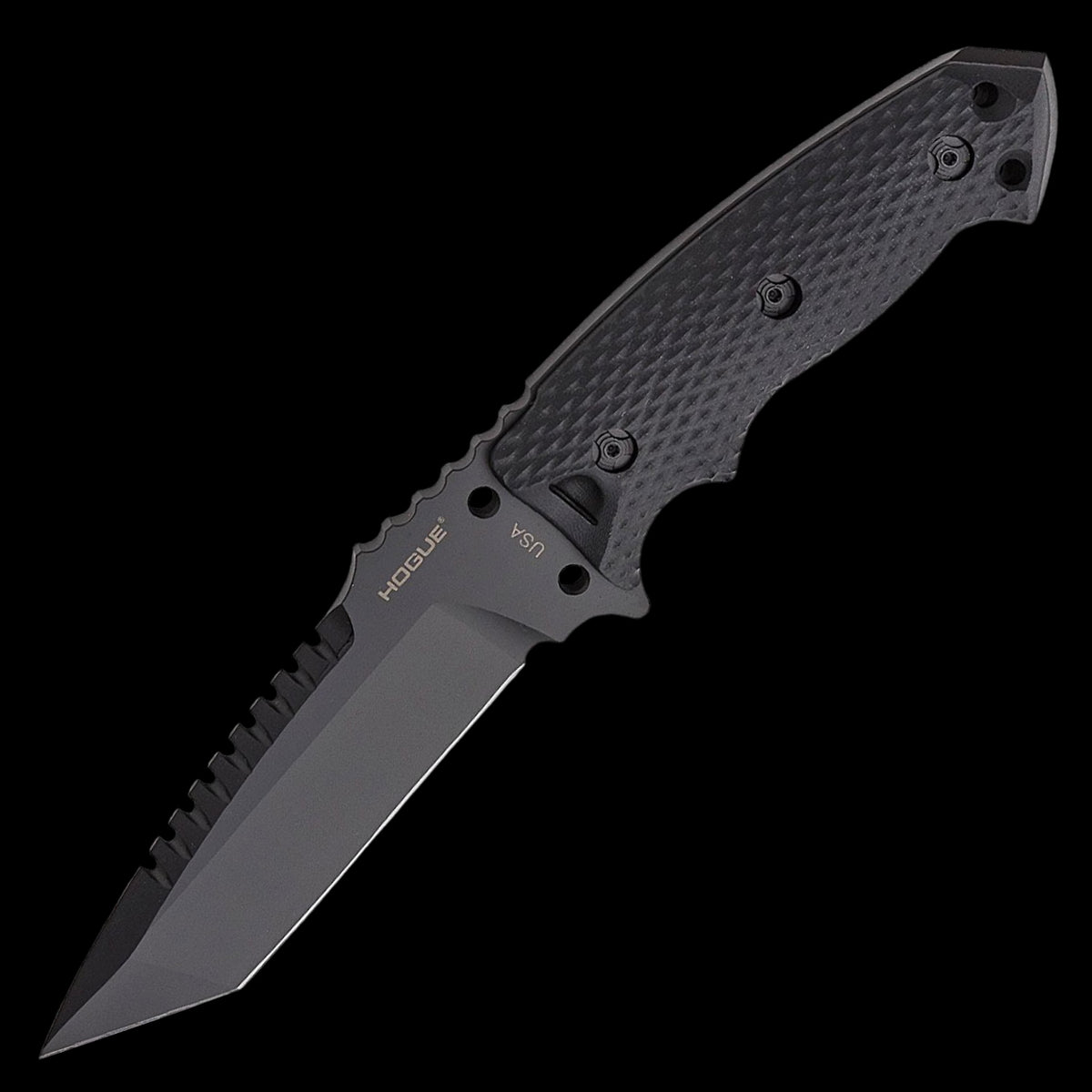 Hogue EX-F01 Black Cerakote Fixed Blade Tanto Knife G10 Handle