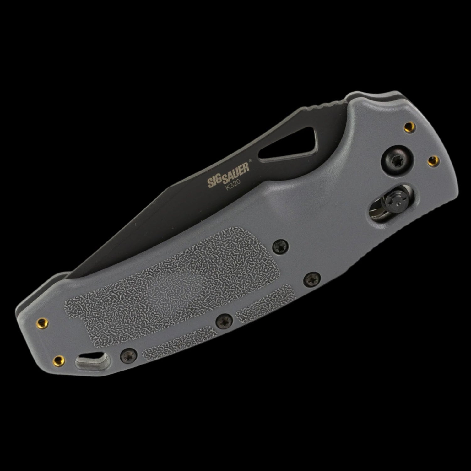 Hogue SIG K320 Tactical S30V Black Cerakote Pocket Knife Grey GFRP Handle