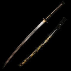 Onikiri Gold Crane Samurai Katana Sword Battle Ready 1045 Steel Handmade