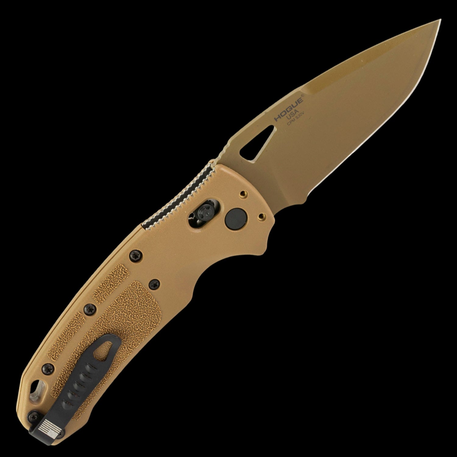 Hogue SIG K320 M17/M18 Coyote PVD S30V Pocket Knife Tan GFRP Handle