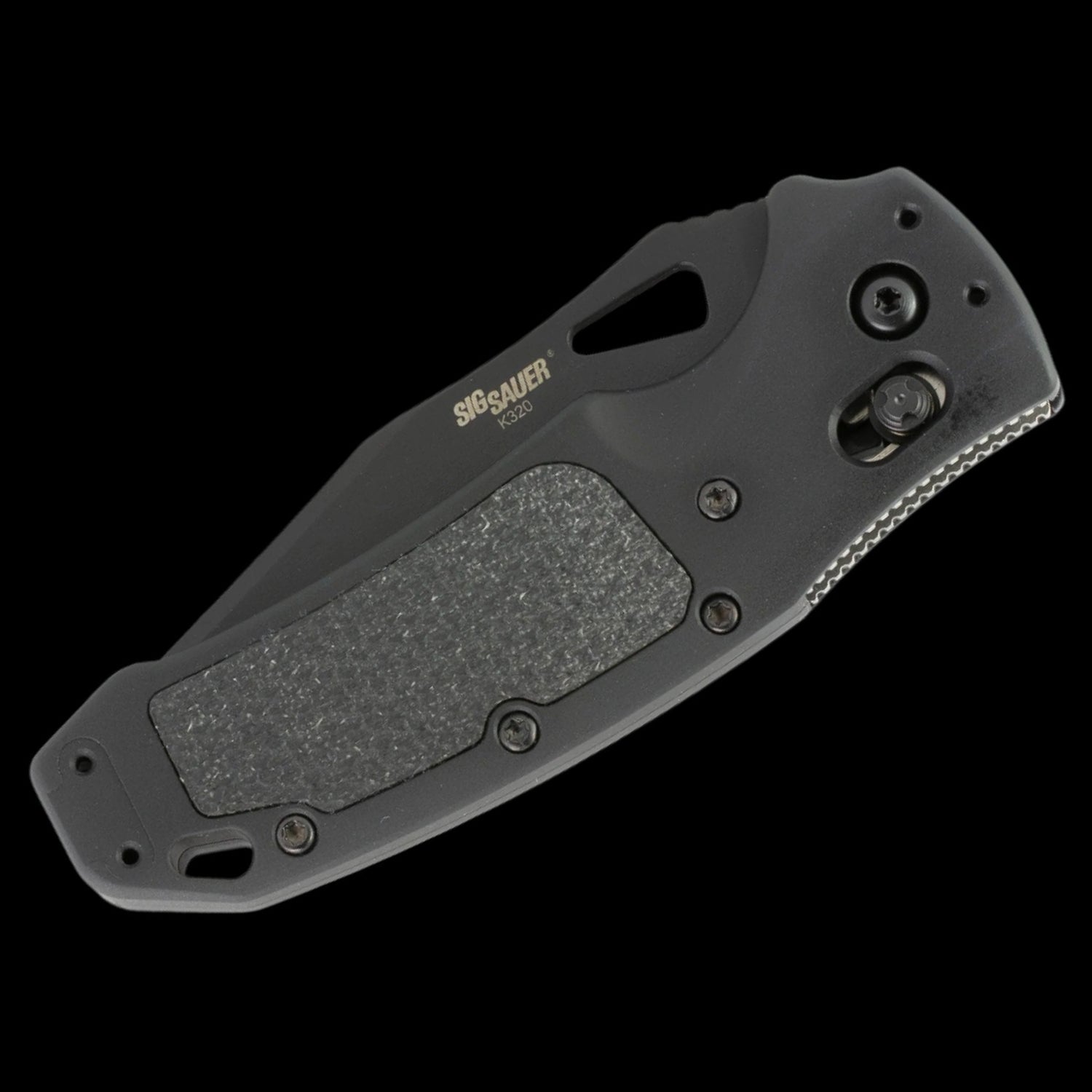 Hogue SIG K320 AXG Pro Black Cerakote S30V Pocket Knife Black Aluminum Handle