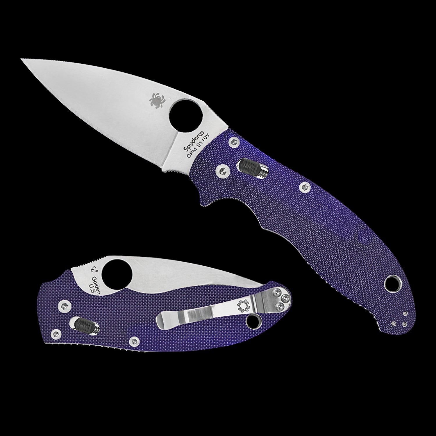 Spyderco Manix 2 Ball Bearing Lock S110V Folder Dark Blue G10 Handle