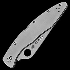 Spyderco Police Model VG10 Pocket Knife Stainless Handle