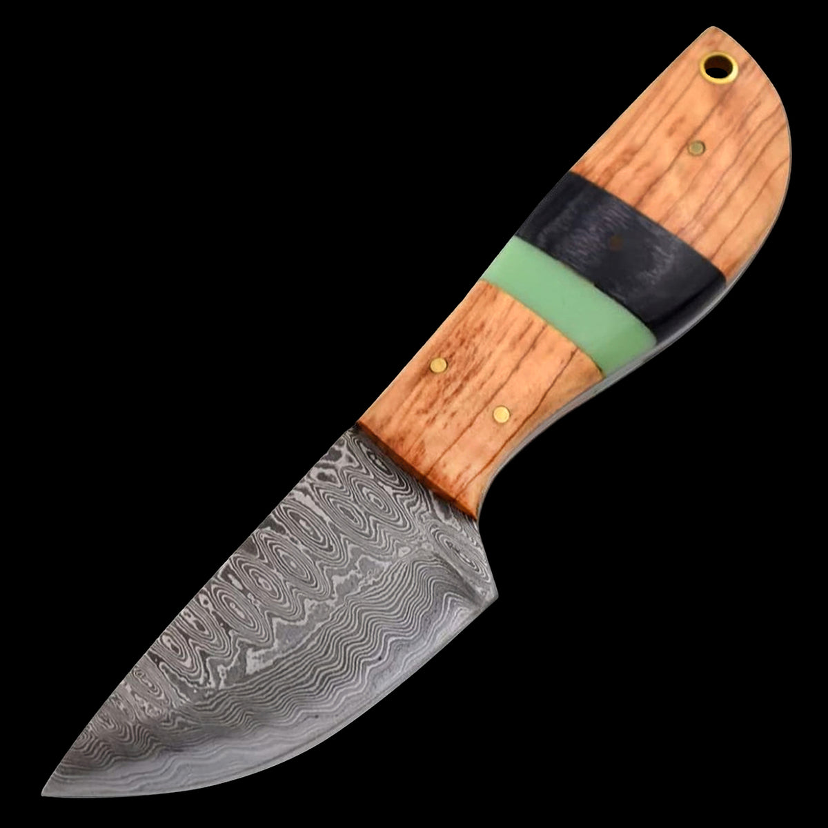 Old Ram 7" Damascus Steel (144 Layer) Hunting Skinner Knife Olive Wood Handle