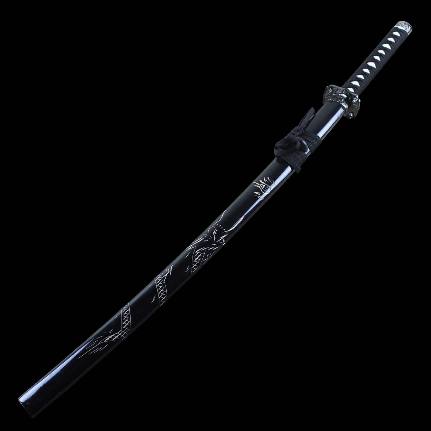 Black Dragon Collectible Display Katana Sword (dull blade)