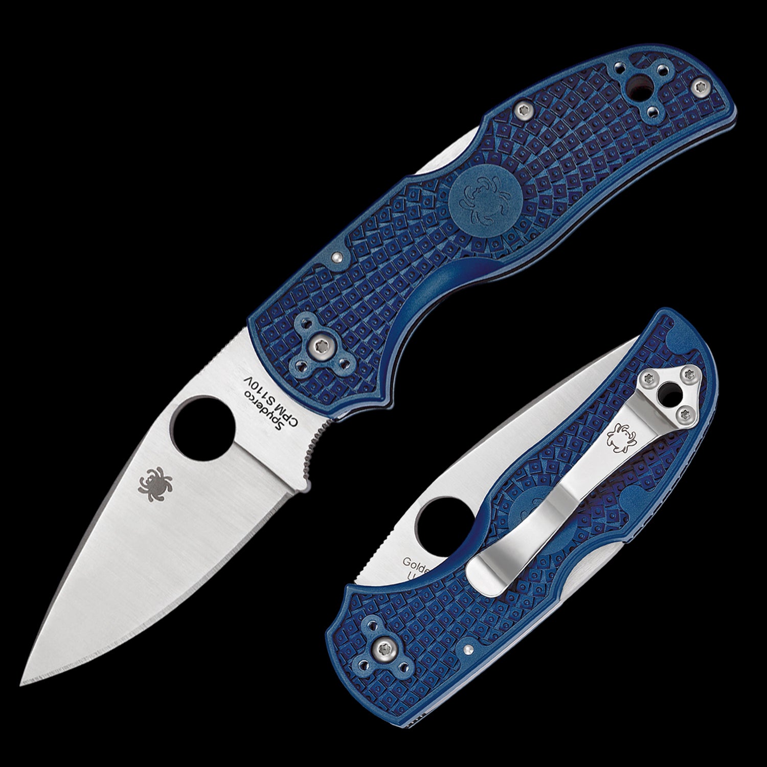 Spyderco Native 5 Lightweight S110V Pocket Knife Dark Blue FRN Handle