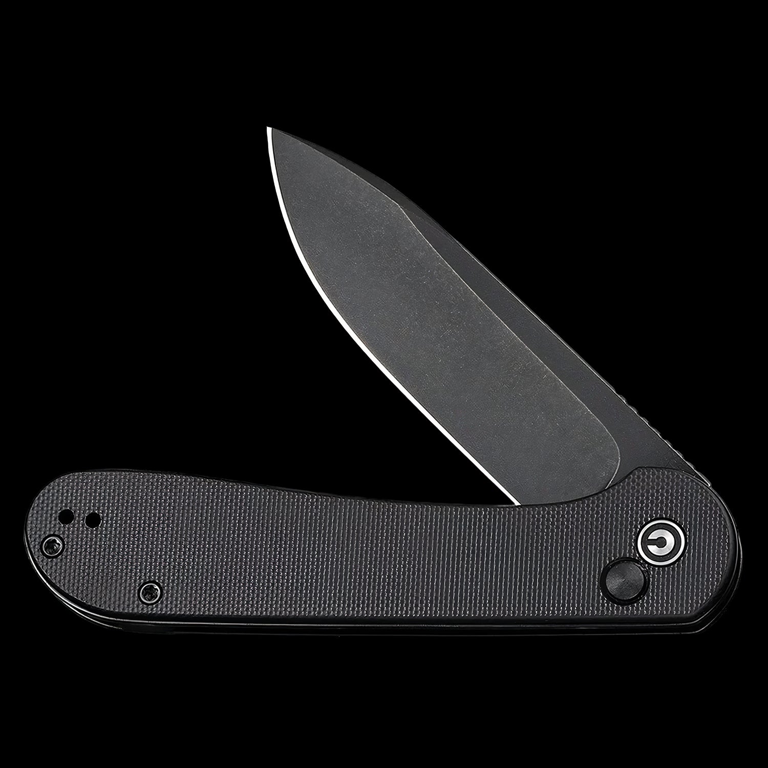 CIVIVI Elementum Black Stonewashed Button Lock Flipper G10 Handle