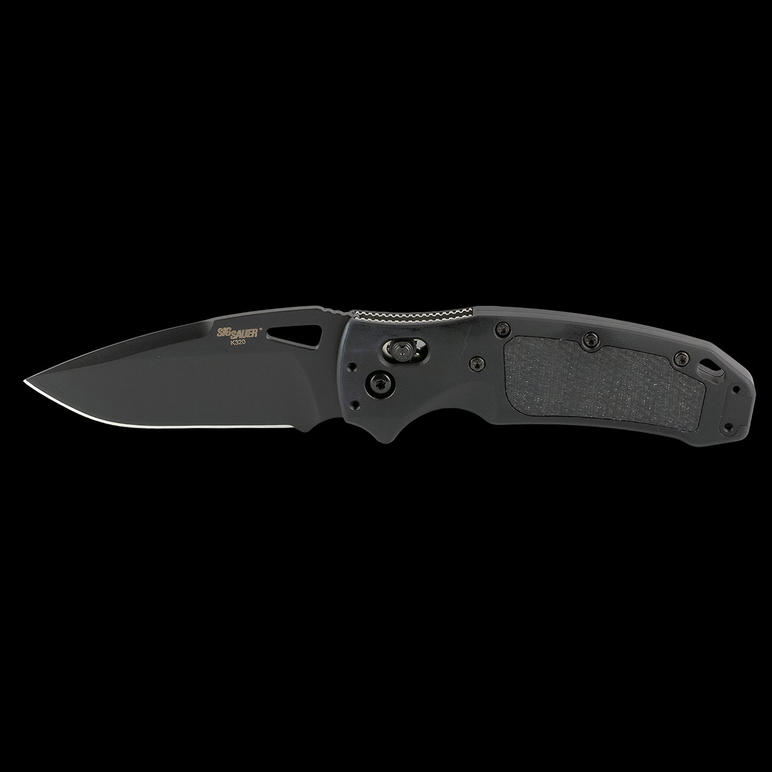 Hogue SIG K320 AXG Pro Black Cerakote S30V Pocket Knife Black Aluminum Handle