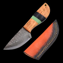 Old Ram 7" Damascus Steel (144 Layer) Hunting Skinner Knife Olive Wood Handle