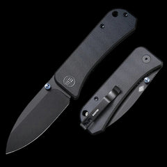 WE Knife Banter S35VN Black Stonewashed Pocket Knife - Black G10 Handle