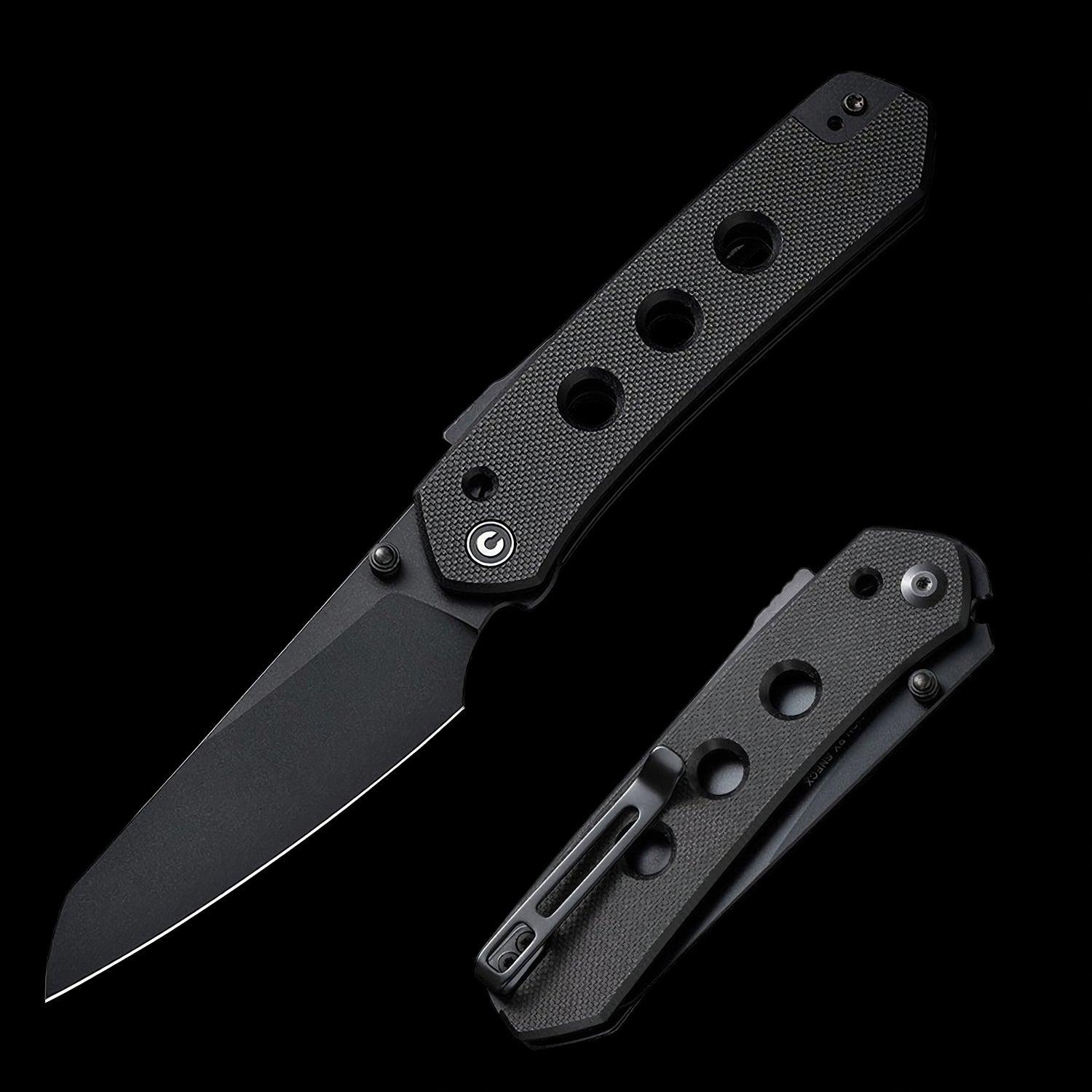 CIVIVI Vision FG Nitro-V Reverse Tanto Superlock Knife Black G10 Handle