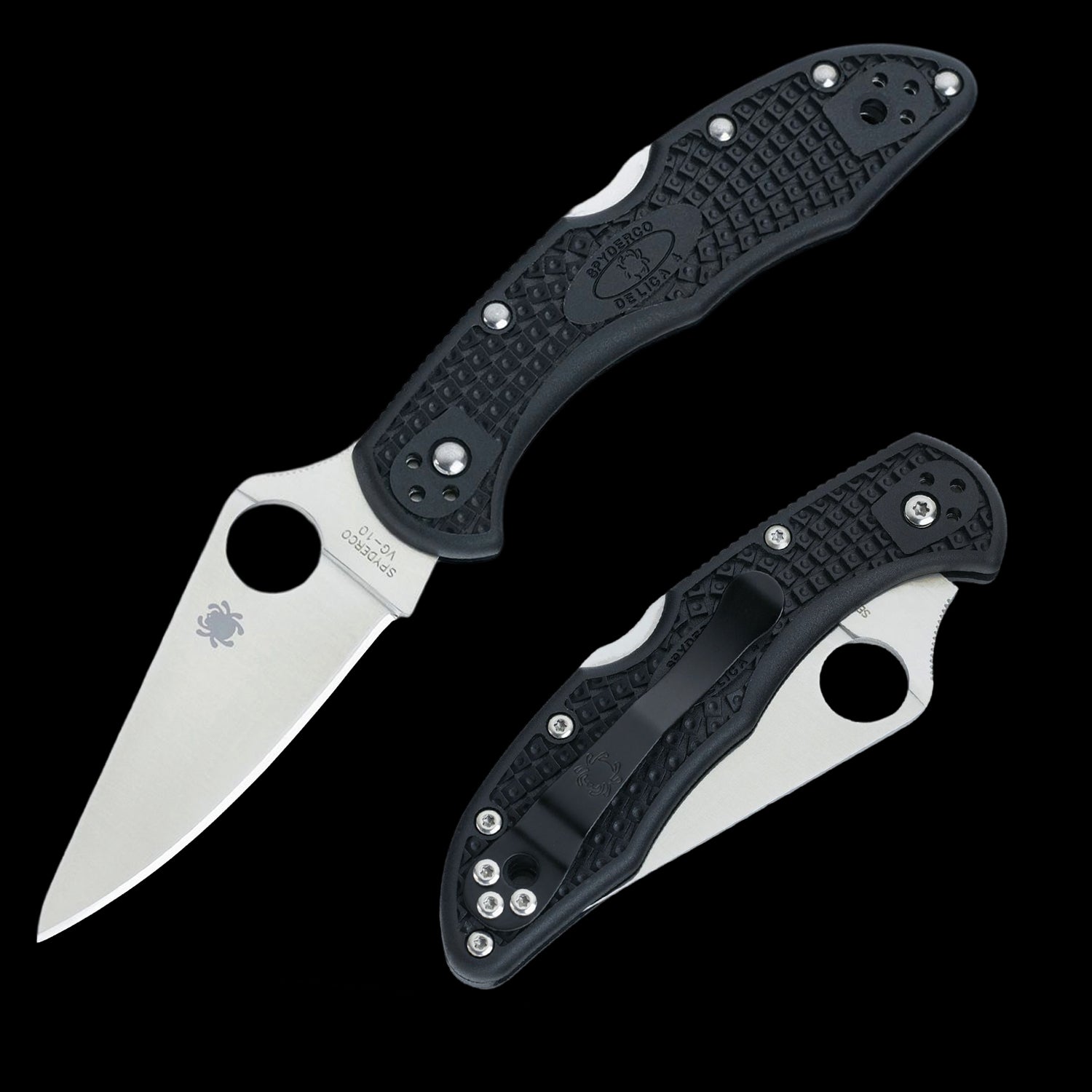 Spyderco Delica 4 Lightweight Pocket Knife Black FRN Handle