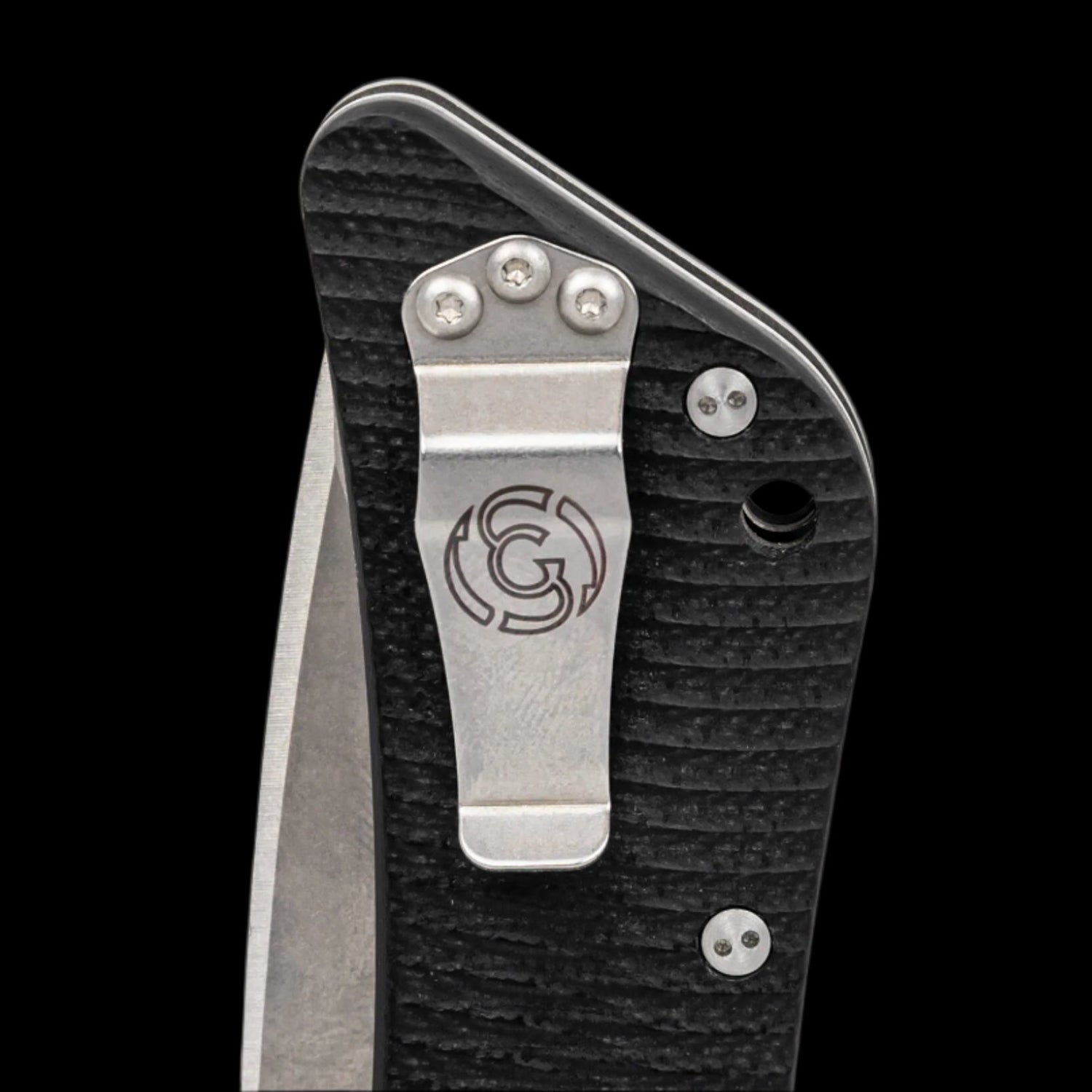 Southern Grind Bad Monkey 14C28N Pocket Knife Black G10 Handle