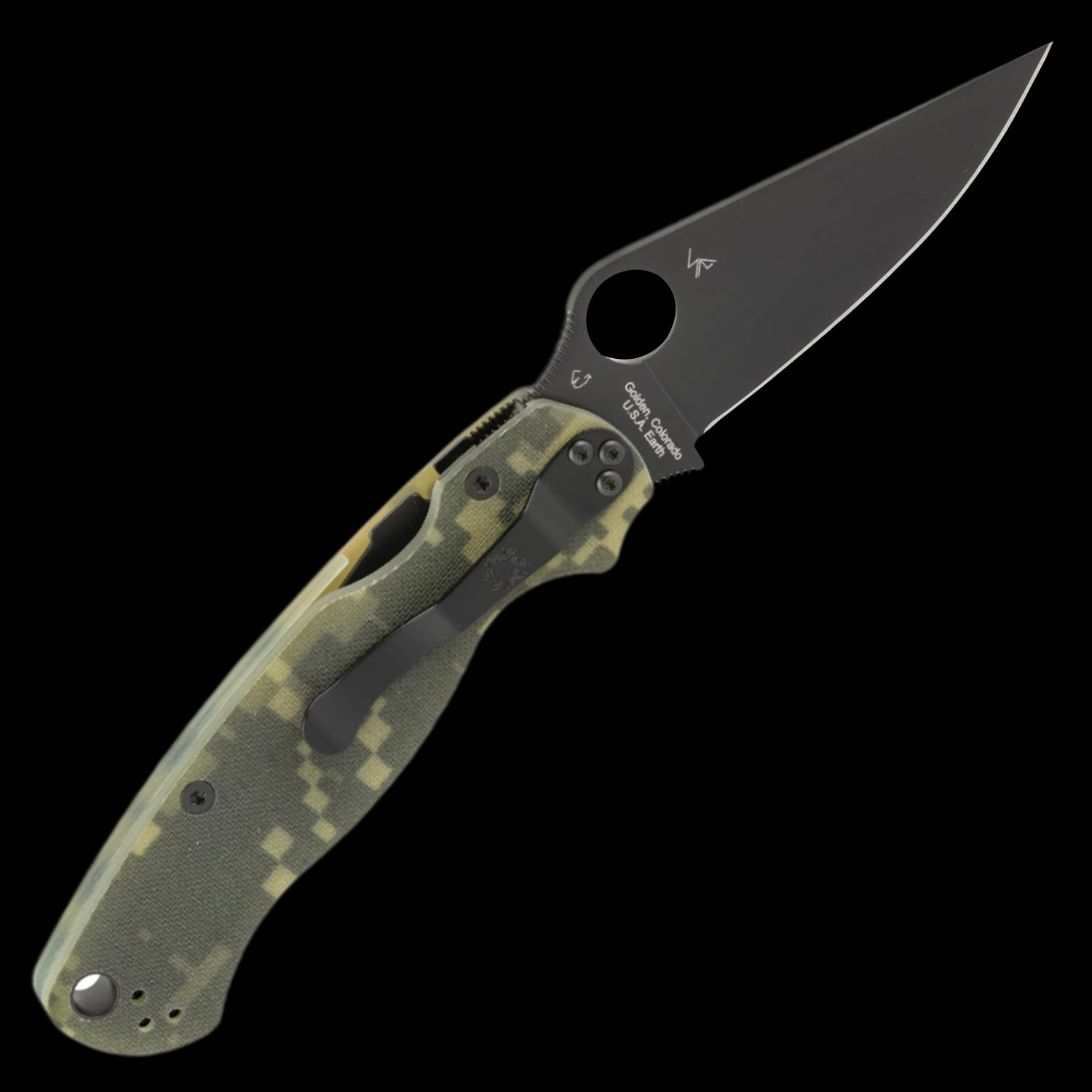 Spyderco Para Military 2 Pocket Knife S45V Camo G10 Handle