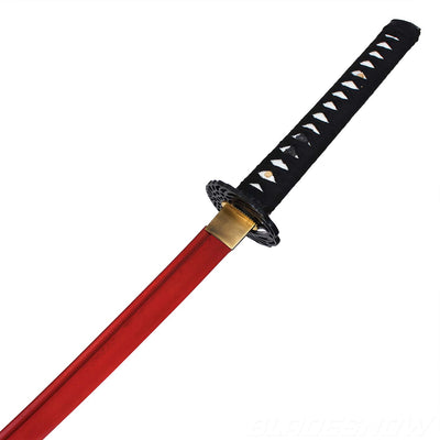 40" Handmade Battle Ready Red Damascus Etched - Katana Sword