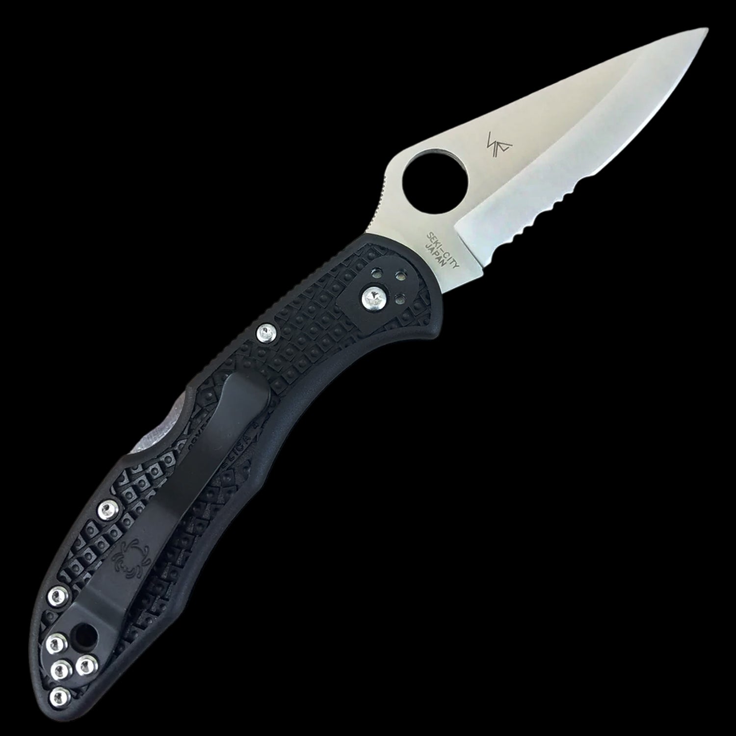 Spyderco Delica 4 Lightweight Combo Edge VG10 Pocket Knife Black FRN Handle