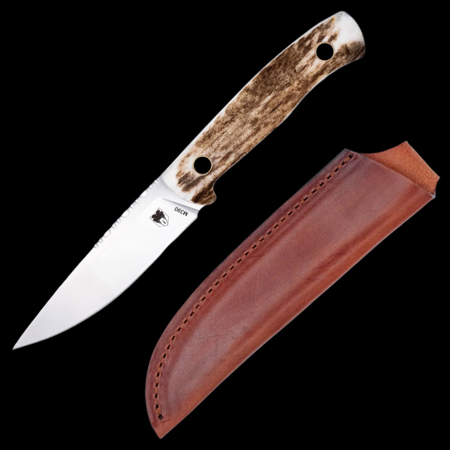 Cobratec Koonsman M390 Fixed Blade Knife - Stag Scales Handle