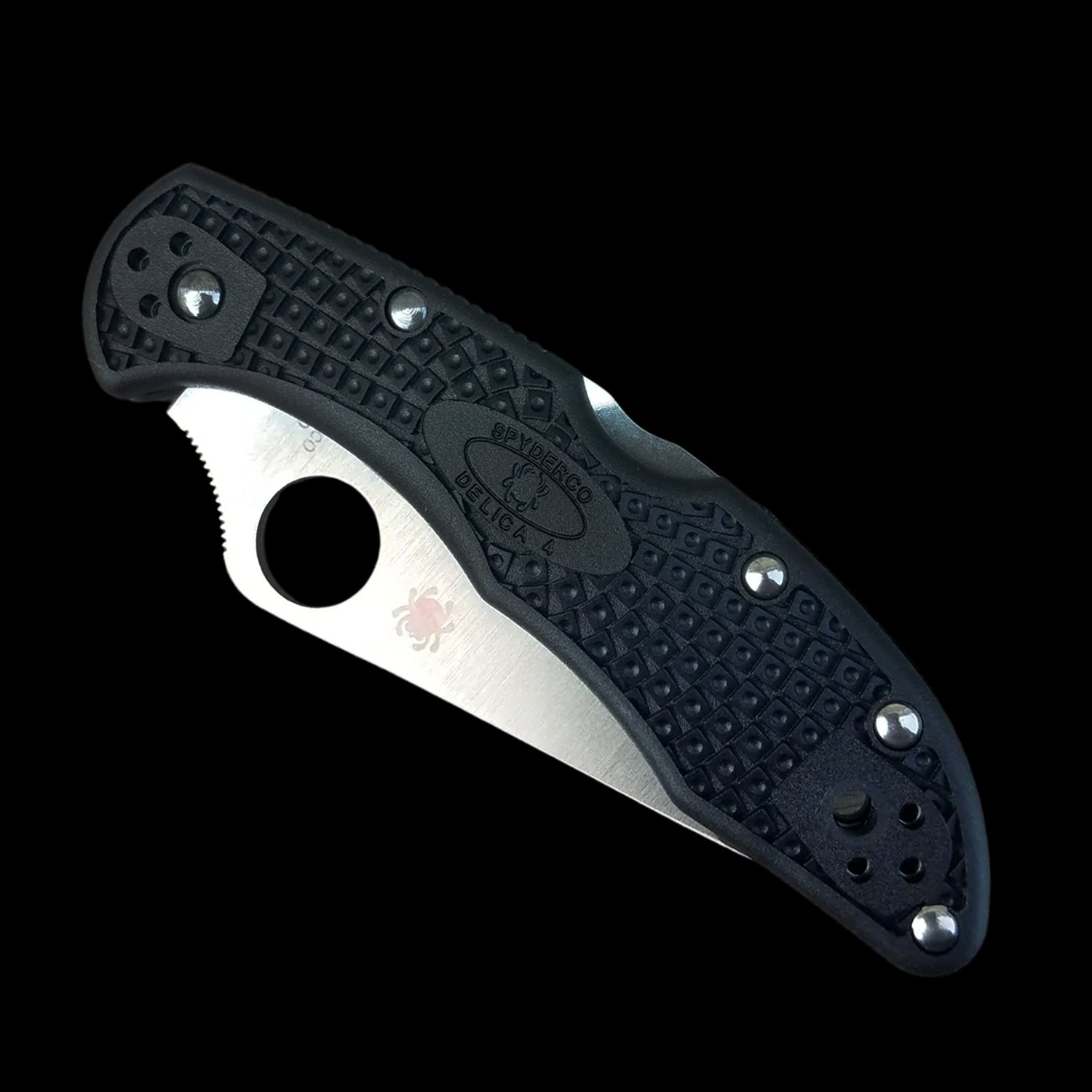 Spyderco Delica 4 Lightweight Combo Edge VG10 Pocket Knife Black FRN Handle