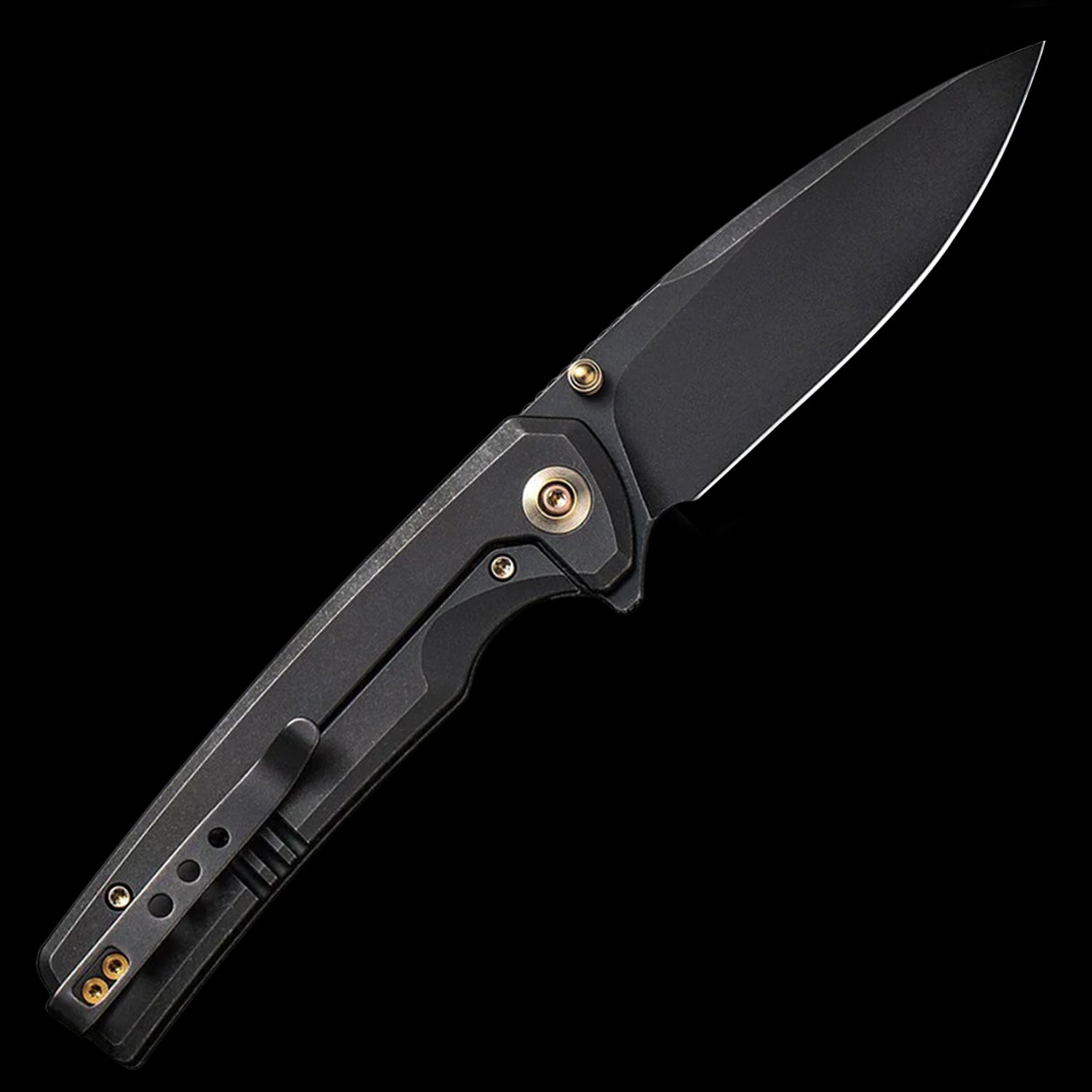 WE Knife Subjugator 20CV Flipper Pocket Knife - Black Titanium Handle