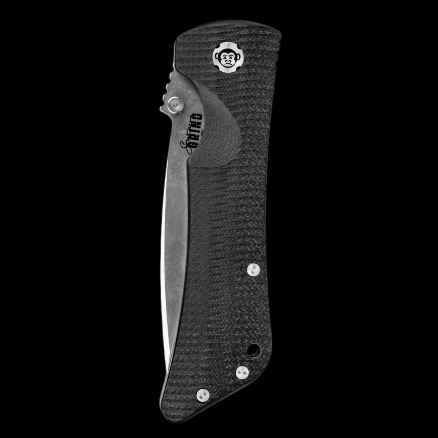 Southern Grind Bad Monkey 14C28N Pocket Knife Black G10 Handle