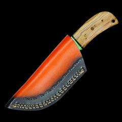 Old Ram Damascus Steel (144 Layer) 7" Hunting Knife Olive Wood Handle