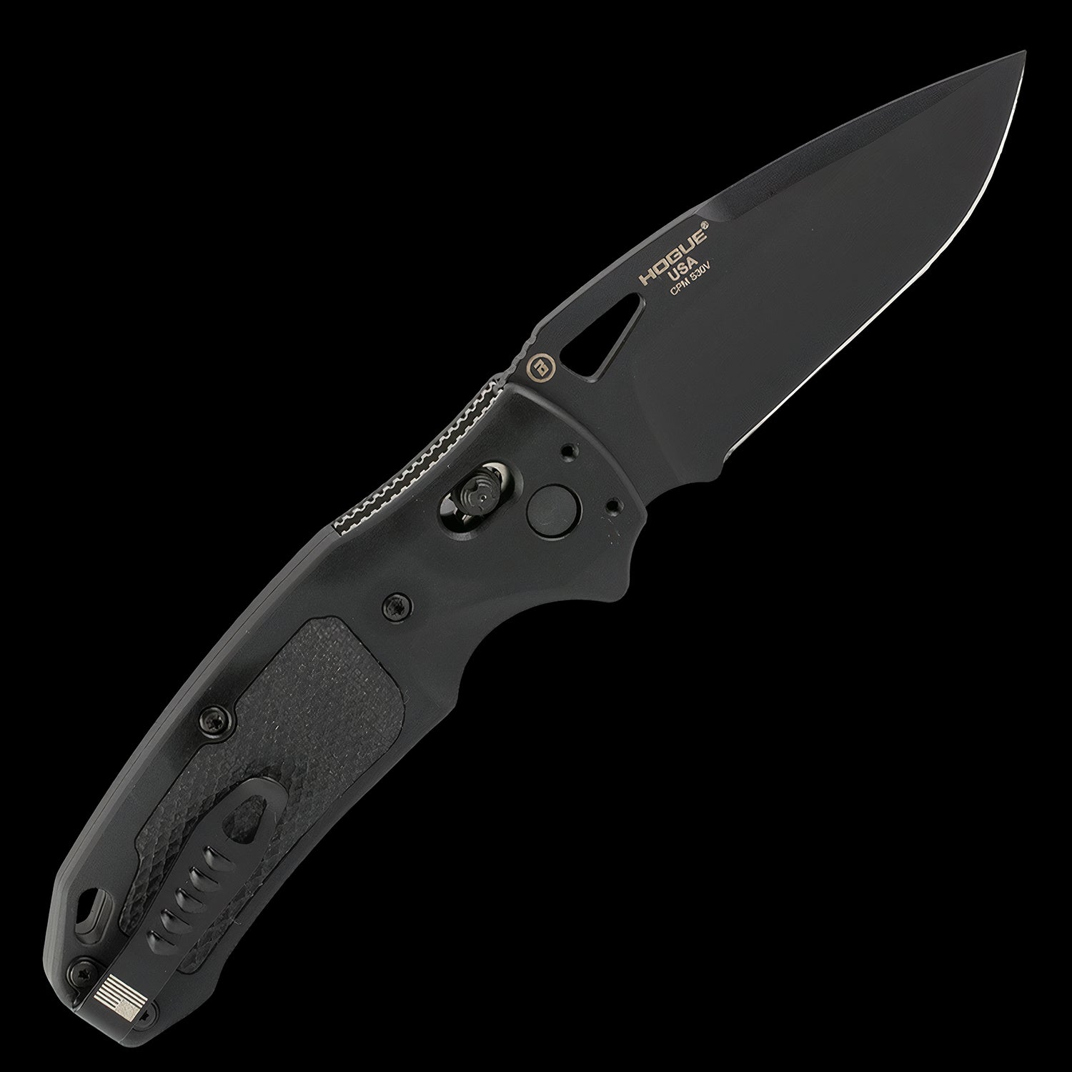 Hogue SIG K320 AXG Pro Black Cerakote S30V Pocket Knife Black Aluminum Handle