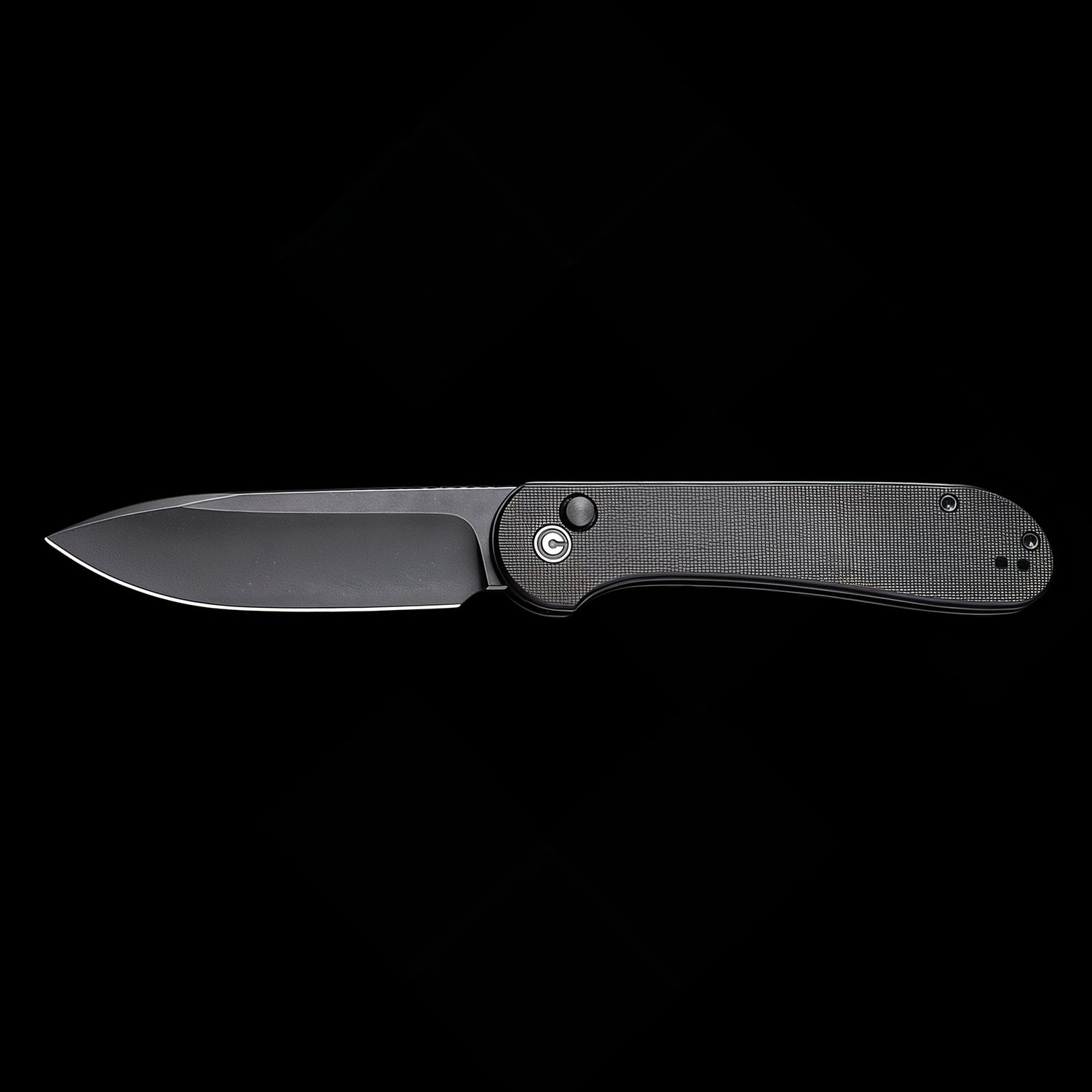 CIVIVI Elementum Black Stonewashed Button Lock Flipper G10 Handle