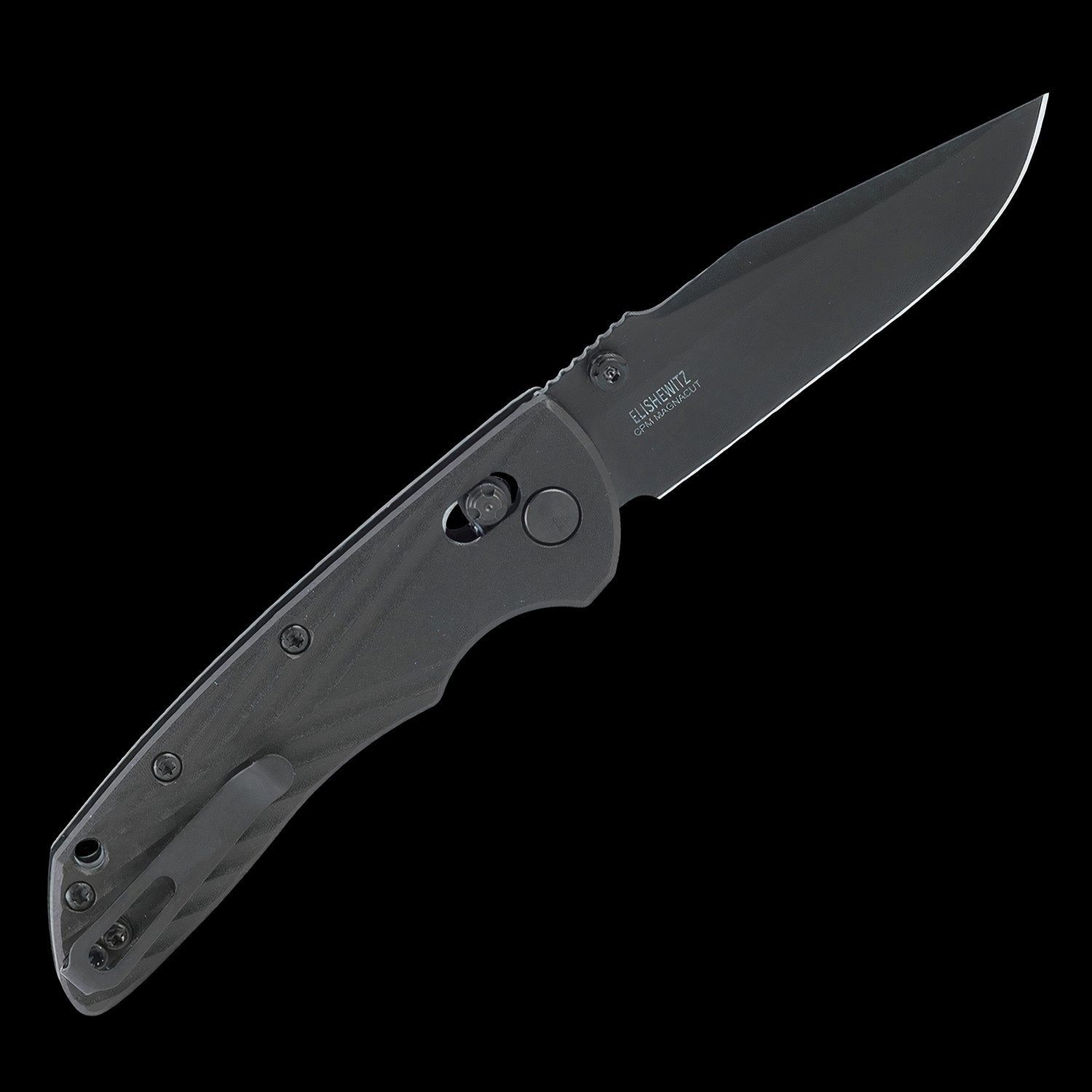 Hogue Deka MagnaCut Steel Black Cerakote Pocket Folder Black GFRP Handle