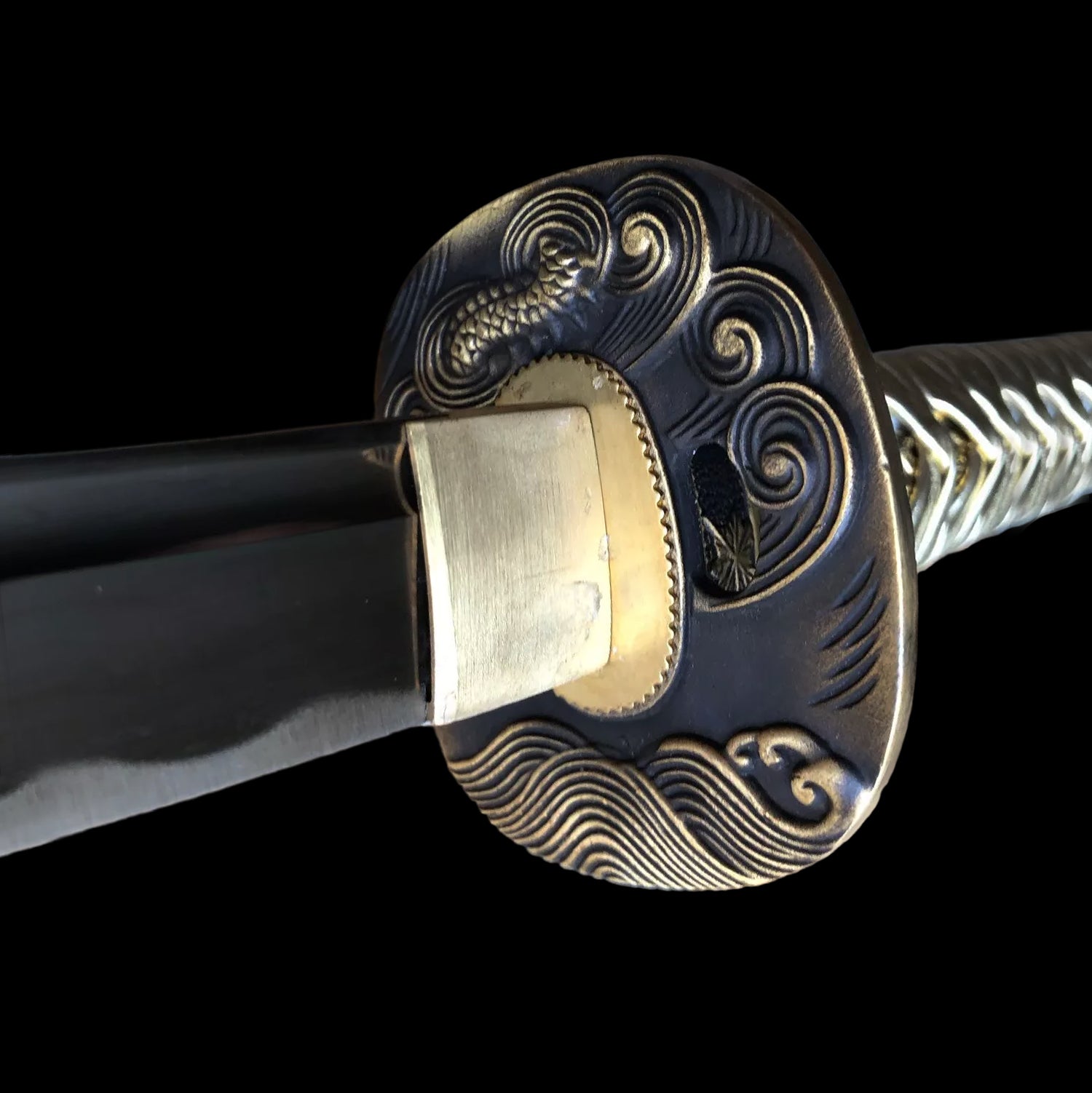 Onikiri Gold Damascus Katana Sword Battle Ready Handmade Orange