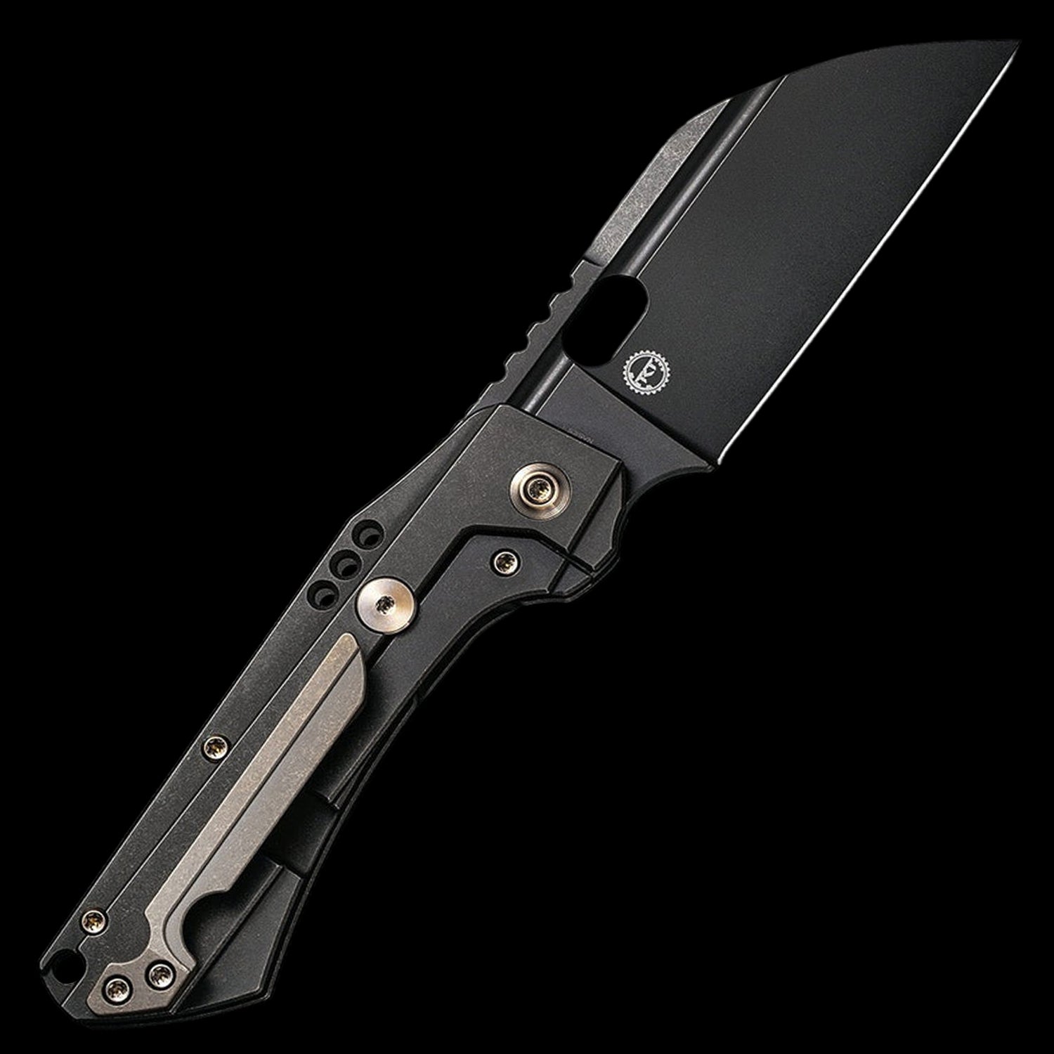 WE Knife Roxi 3 Front Flipper S35VN Pocket Cleaver - Black Titanium Handle