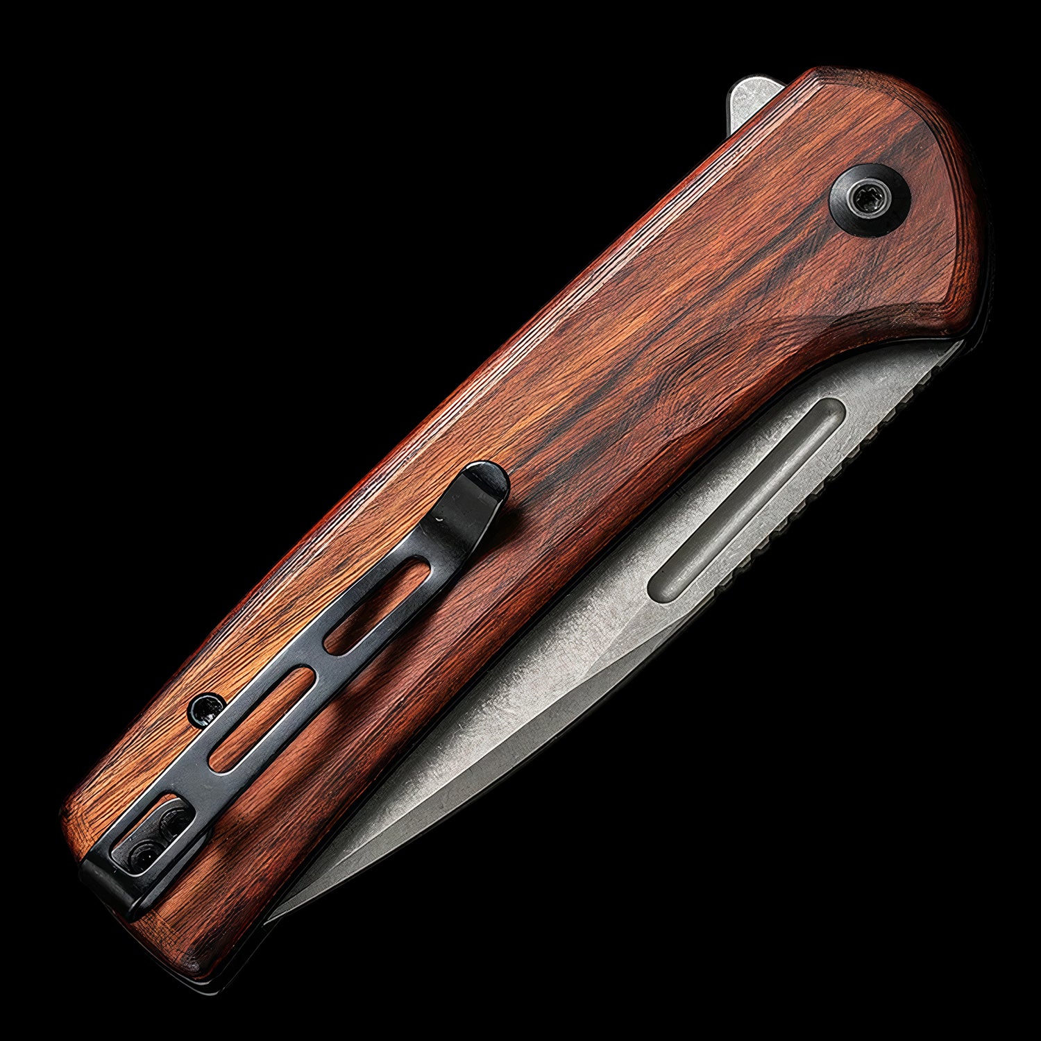 CIVIVI Conspirator NIitro-V Steel Button Lock Knife Cuibourtia Wood