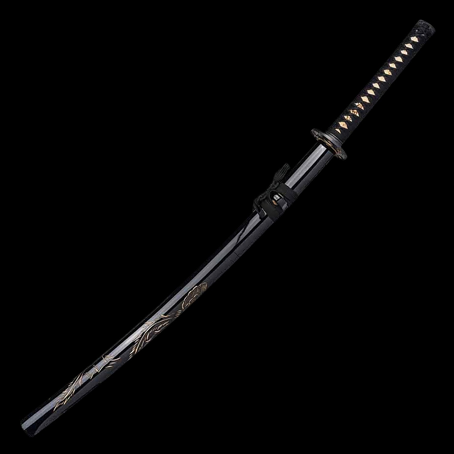 Onikiri Phoenix Battle Ready Handmade 1045 Steel Samurai Katana Sword Black