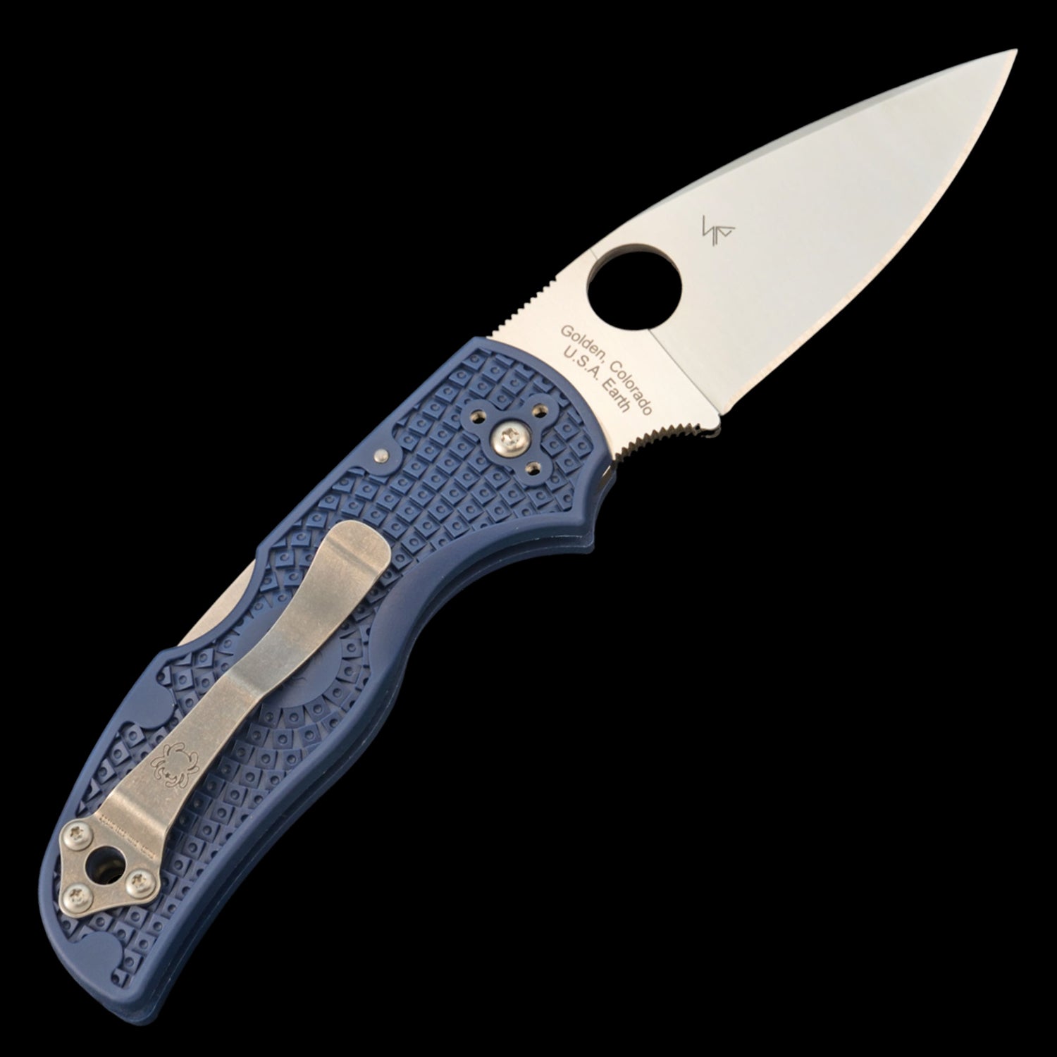 Spyderco Native 5 Lightweight S110V Pocket Knife Dark Blue FRN Handle