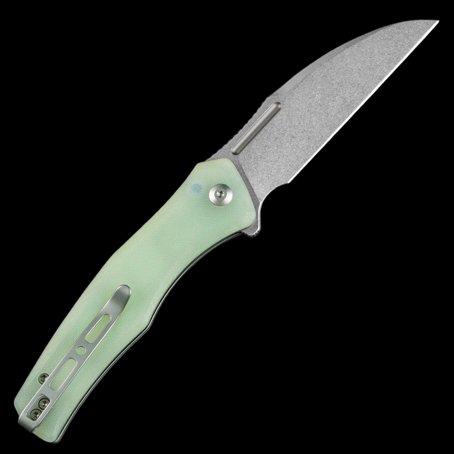 SENCUT Watauga D2 Stonewashed Button Lock Flipper - G10 Handle