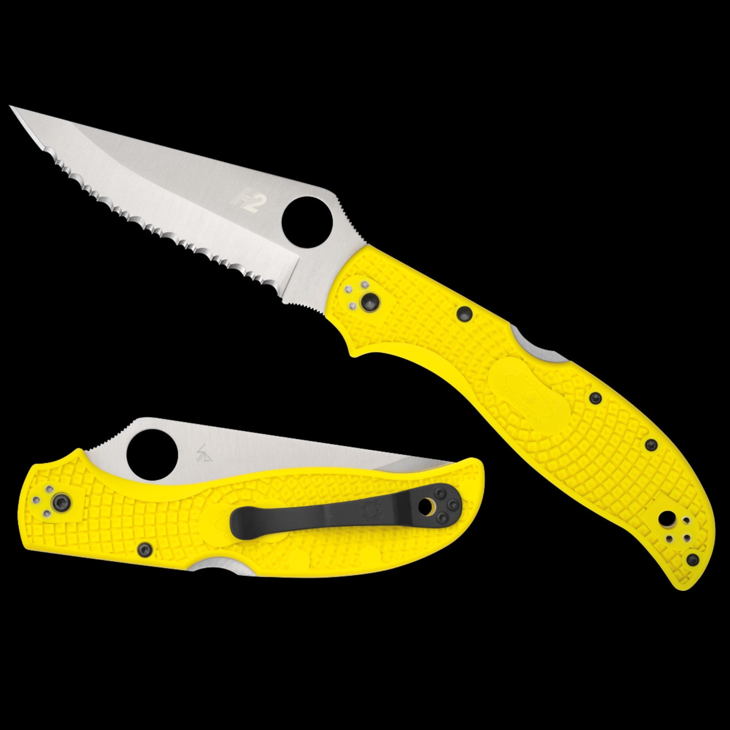 Spyderco Stretch 2 XL Lightweight Salt Pocket Knife Yellow FRN Handle