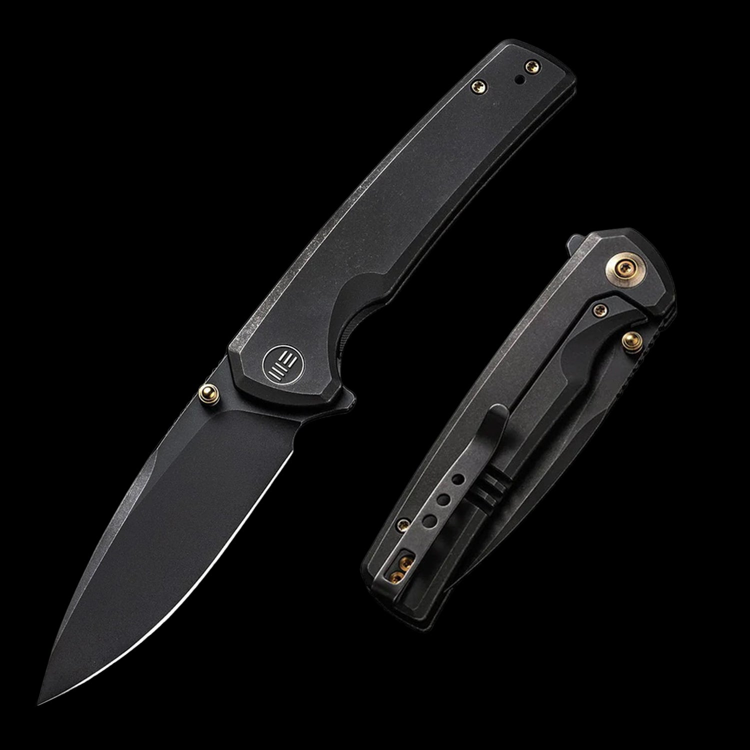 WE Knife Subjugator 20CV Flipper Pocket Knife - Black Titanium Handle