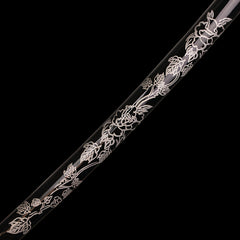 Onikiri Floral Samurai Katana Sword Battle Ready 1045 Steel Handmade