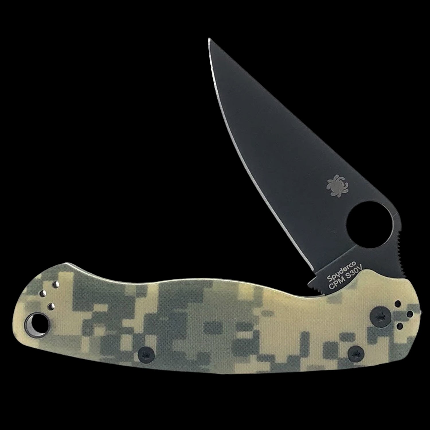 Spyderco Para Military 2 Pocket Knife S45V Camo G10 Handle