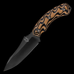 Southern Grind Jackal 8670M Black Fixed Blade Knife Black & Tan G10 Handle