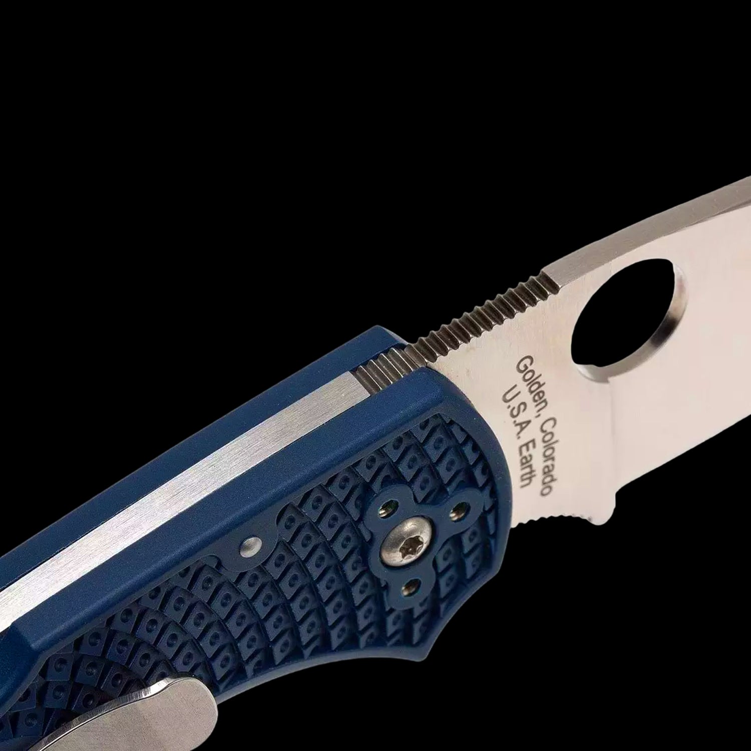 Spyderco Native 5 Lightweight S110V Pocket Knife Dark Blue FRN Handle