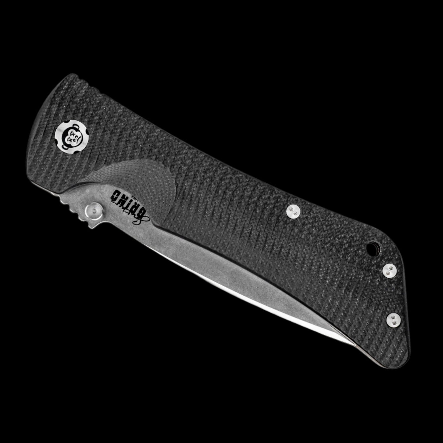 Southern Grind Bad Monkey 14C28N Pocket Knife Black G10 Handle